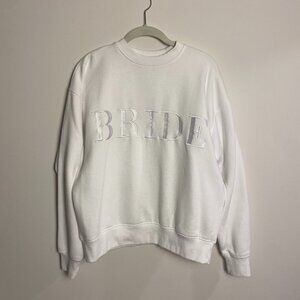 White 'Bride' Crew Neck Sweater